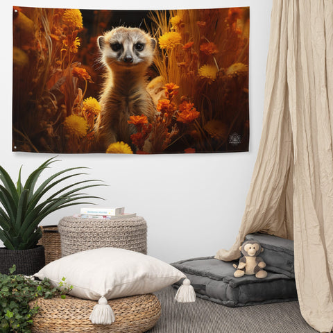 About my Brain Institute Wall Art Meerkat Spirit Animal Flag Wall Art