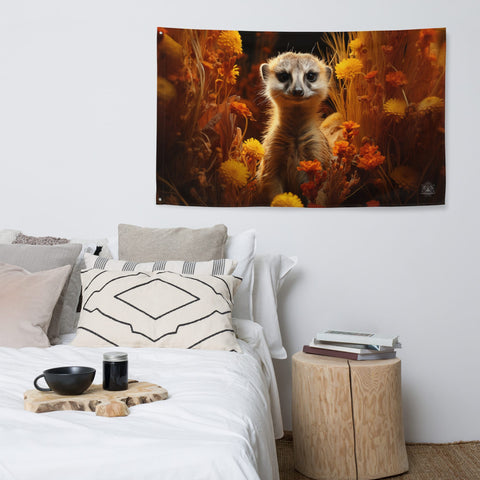 About my Brain Institute Wall Art Meerkat Spirit Animal Flag Wall Art