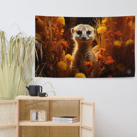 About my Brain Institute Wall Art Meerkat Spirit Animal Flag Wall Art