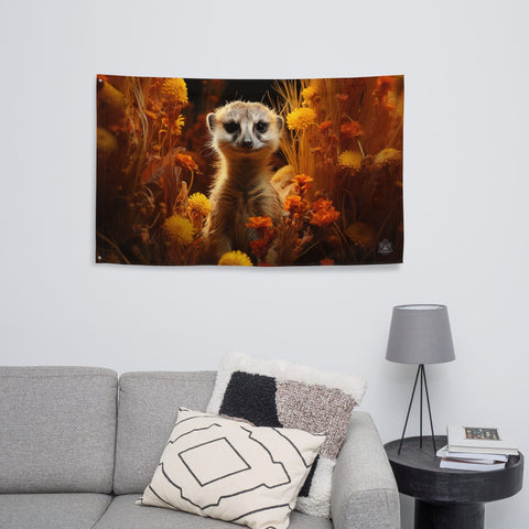 About my Brain Institute Wall Art Meerkat Spirit Animal Flag Wall Art