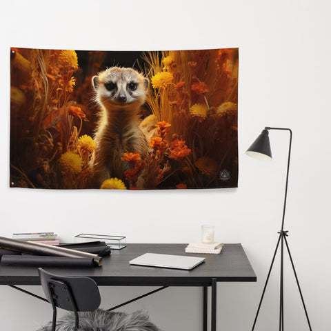 About my Brain Institute Wall Art Meerkat Spirit Animal Flag Wall Art
