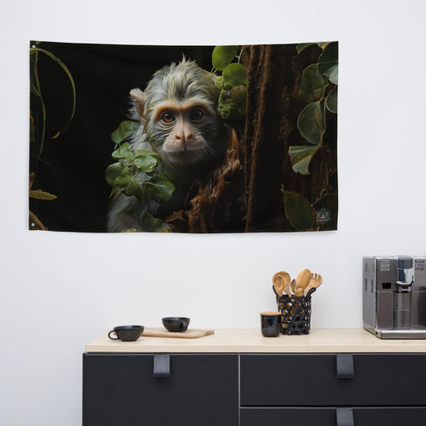 About my Brain Institute Wall Art Monkey Spirit Animal Flag Wall Art
