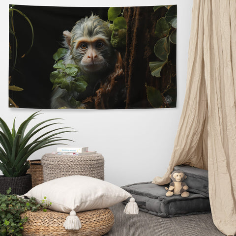 About my Brain Institute Wall Art Monkey Spirit Animal Flag Wall Art