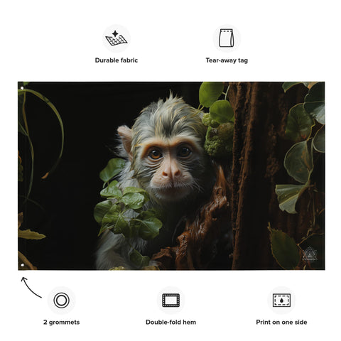 About my Brain Institute Wall Art Monkey Spirit Animal Flag Wall Art