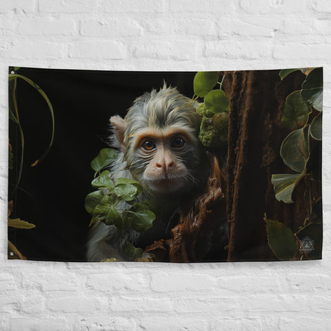 About my Brain Institute Wall Art Monkey Spirit Animal Flag Wall Art