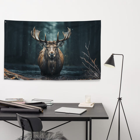 About my Brain Institute Wall Art Moose Spirit Animal Flag Wall Art