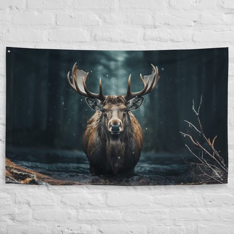 About my Brain Institute Wall Art Moose Spirit Animal Flag Wall Art