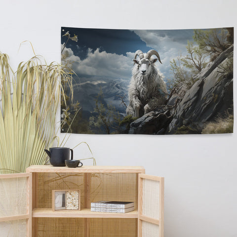 About my Brain Institute Wall Art Mountain Goat Spirit Animal Flag Wall Art