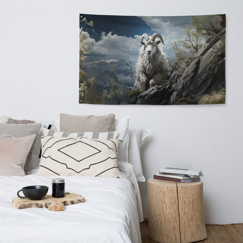 About my Brain Institute Wall Art Mountain Goat Spirit Animal Flag Wall Art