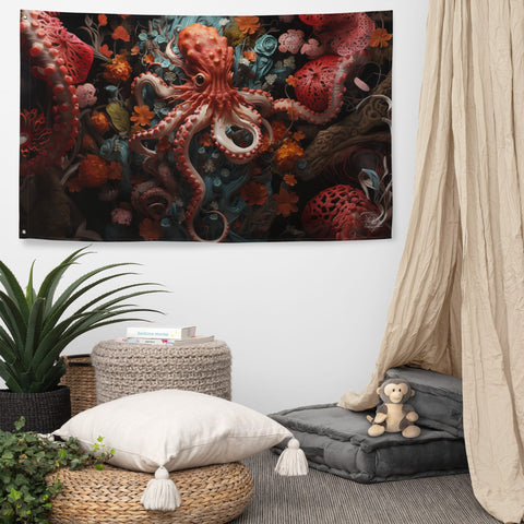 About my Brain Institute Wall Art Octopus Spirit Animal Flag Wall Art
