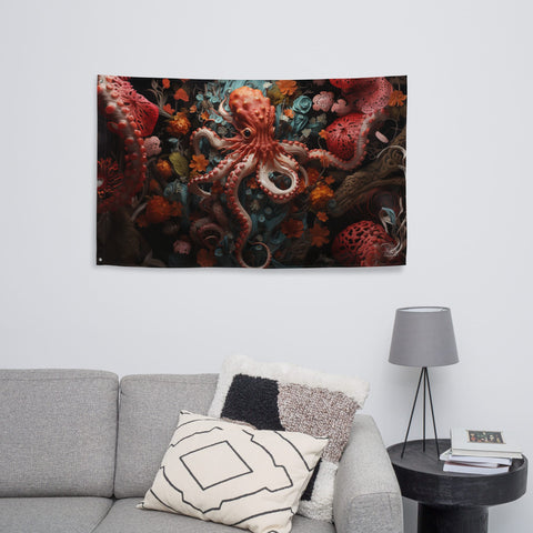 About my Brain Institute Wall Art Octopus Spirit Animal Flag Wall Art