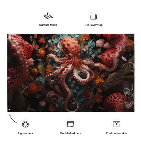 About my Brain Institute Wall Art Octopus Spirit Animal Flag Wall Art