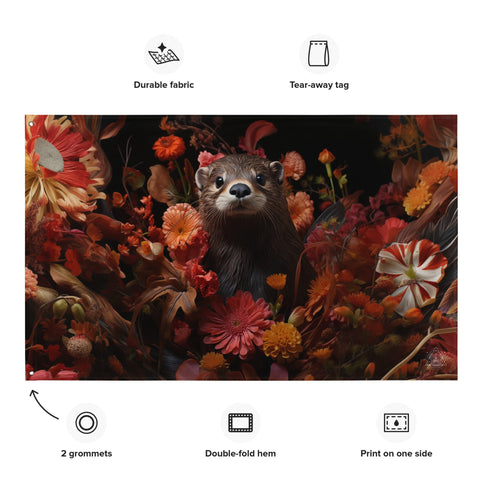 About my Brain Institute Wall Art Otter Spirit Animal Flag Wall Art