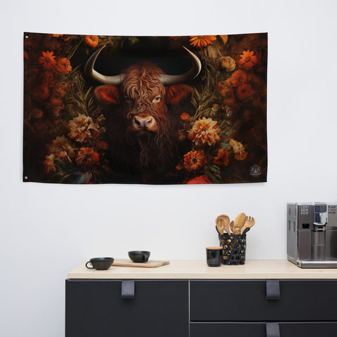 About my Brain Institute Wall Art Ox Spirit Animal Flag Wall Art