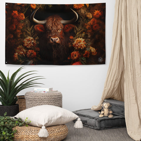 About my Brain Institute Wall Art Ox Spirit Animal Flag Wall Art