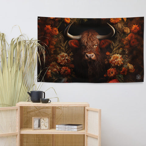 About my Brain Institute Wall Art Ox Spirit Animal Flag Wall Art