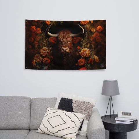 About my Brain Institute Wall Art Ox Spirit Animal Flag Wall Art