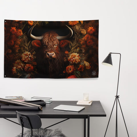About my Brain Institute Wall Art Ox Spirit Animal Flag Wall Art