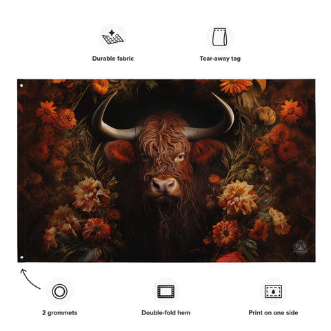 About my Brain Institute Wall Art Ox Spirit Animal Flag Wall Art