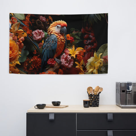 About my Brain Institute Wall Art Parrot Spirit Animal Flag Wall Art