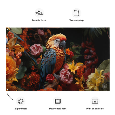 About my Brain Institute Wall Art Parrot Spirit Animal Flag Wall Art