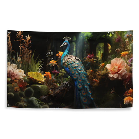 About my Brain Institute Wall Art Peacock Spirit Animal Flag Wall Art