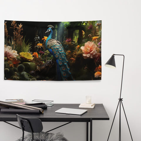 About my Brain Institute Wall Art Peacock Spirit Animal Flag Wall Art