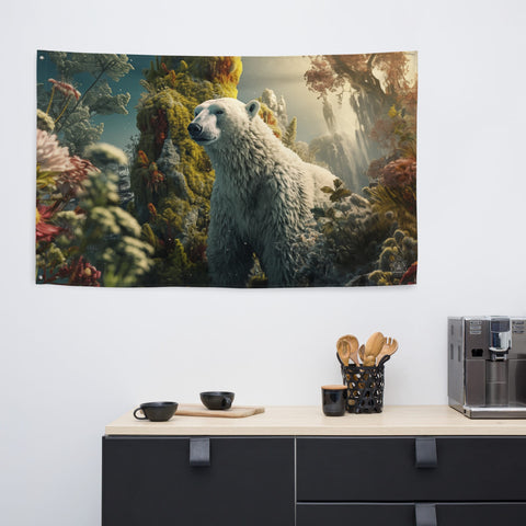 About my Brain Institute Wall Art Polar Bear Spirit Animal Flag Wall Art