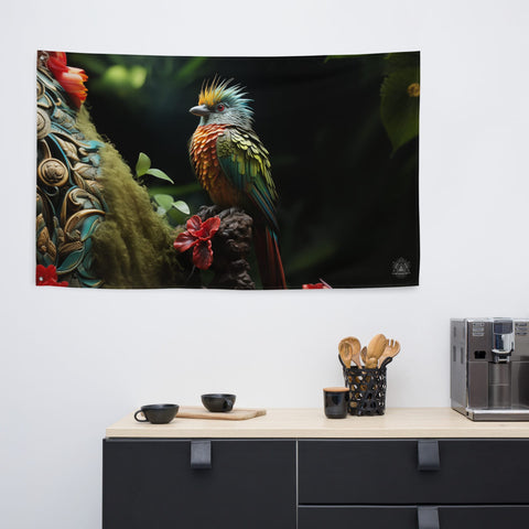 About my Brain Institute Wall Art Quetzal Spirit Animal Flag Wall Art