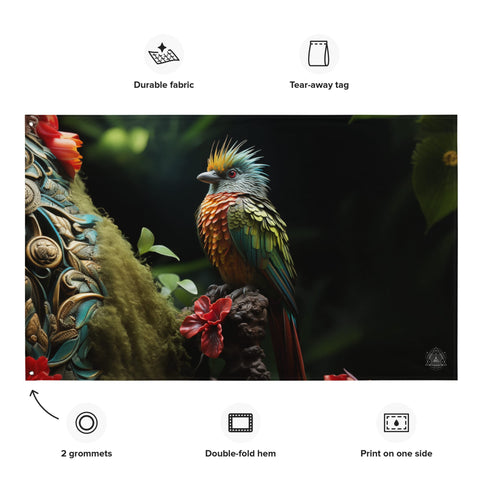 About my Brain Institute Wall Art Quetzal Spirit Animal Flag Wall Art