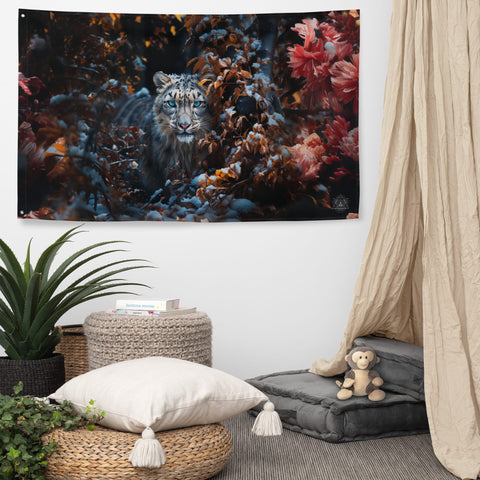 About my Brain Institute Wall Art Snow Leopard Spirit Animal Flag Wall Art