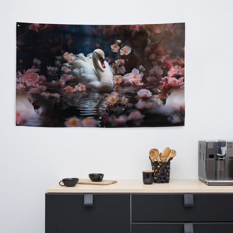 About my Brain Institute Wall Art Swan Spirit Animal Flag Wall Art