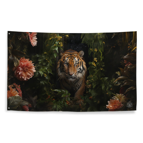About my Brain Institute Wall Art Tiger Spirit Animal Flag Wall Art