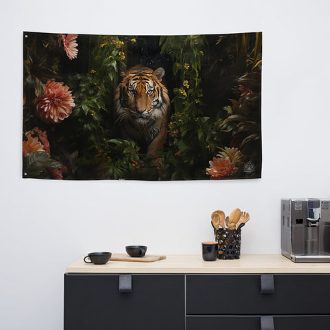 About my Brain Institute Wall Art Tiger Spirit Animal Flag Wall Art