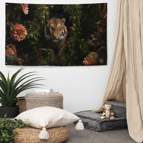 About my Brain Institute Wall Art Tiger Spirit Animal Flag Wall Art