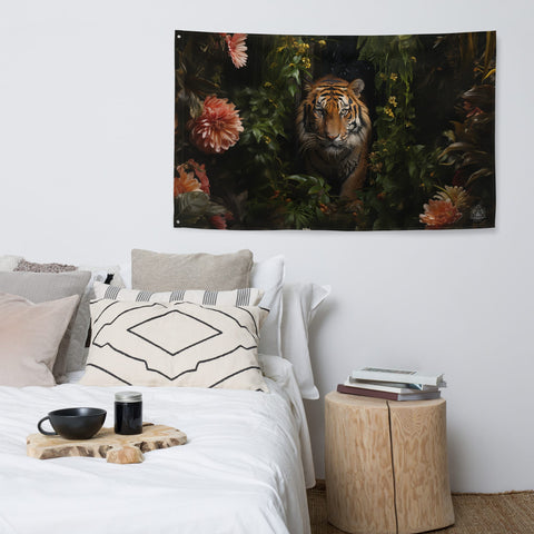 About my Brain Institute Wall Art Tiger Spirit Animal Flag Wall Art