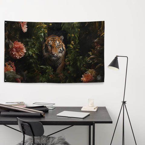 About my Brain Institute Wall Art Tiger Spirit Animal Flag Wall Art