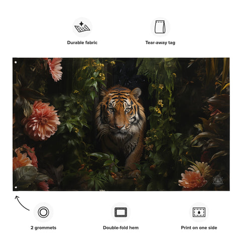 About my Brain Institute Wall Art Tiger Spirit Animal Flag Wall Art