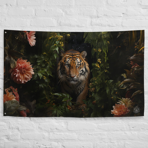 About my Brain Institute Wall Art Tiger Spirit Animal Flag Wall Art