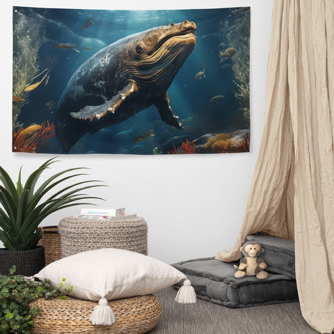 About my Brain Institute Wall Art Whale Spirit Animal Flag Wall Art