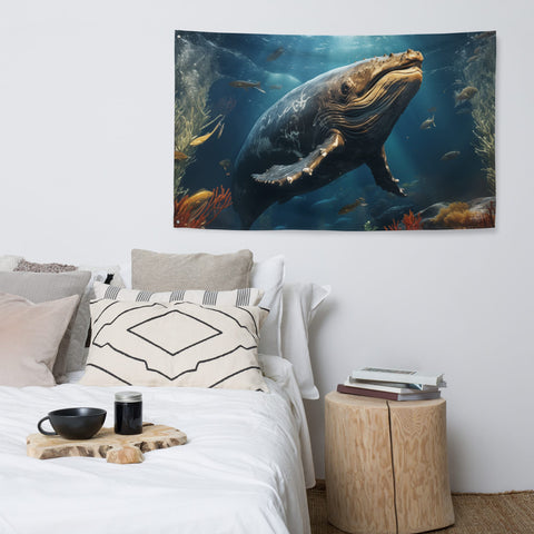 About my Brain Institute Wall Art Whale Spirit Animal Flag Wall Art