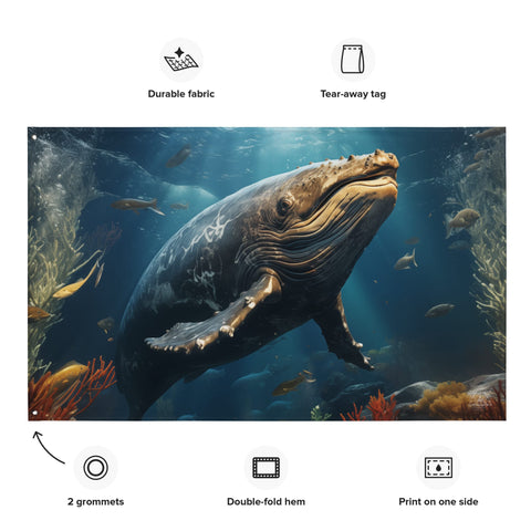 About my Brain Institute Wall Art Whale Spirit Animal Flag Wall Art