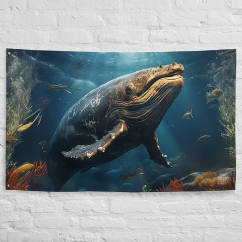 About my Brain Institute Wall Art Whale Spirit Animal Flag Wall Art