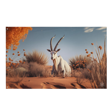 Arabian Oryx Spirit Animal Flag Wall Art