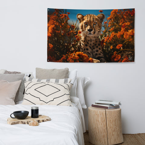 Cheetah Spirit Animal Flag Wall Art