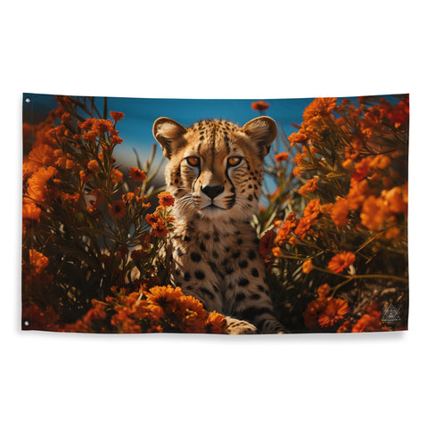 Cheetah Spirit Animal Flag Wall Art