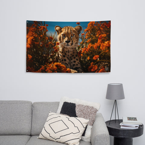 Cheetah Spirit Animal Flag Wall Art