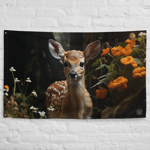 Fawn Spirit Animal Flag Wall Art