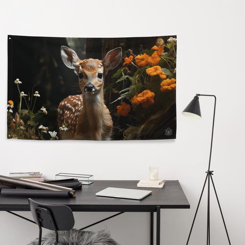 Fawn Spirit Animal Flag Wall Art