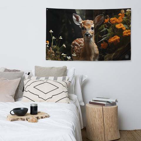 Fawn Spirit Animal Flag Wall Art